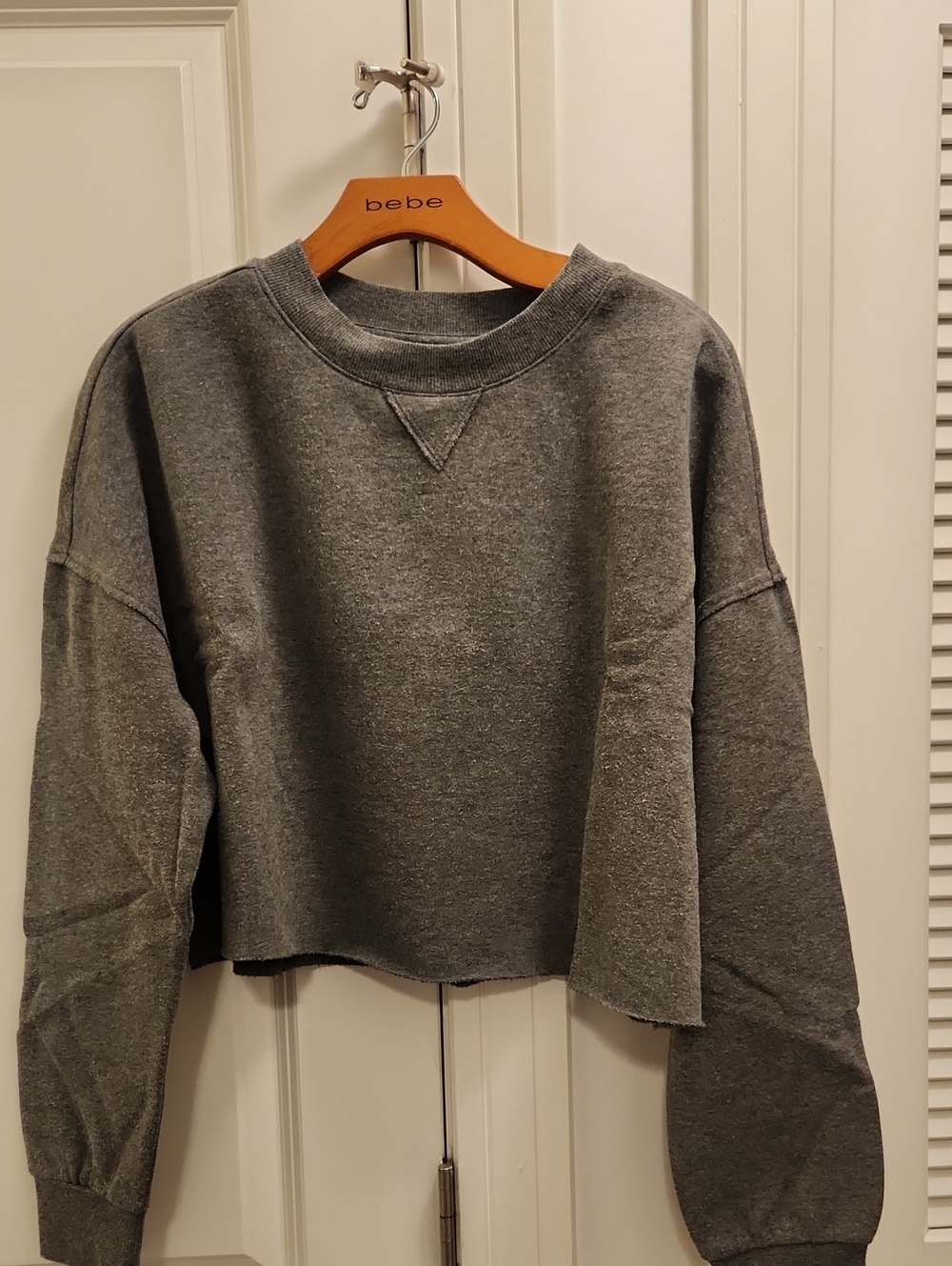 NWOT Cropped Heather Gray Pullover Sweatshirt